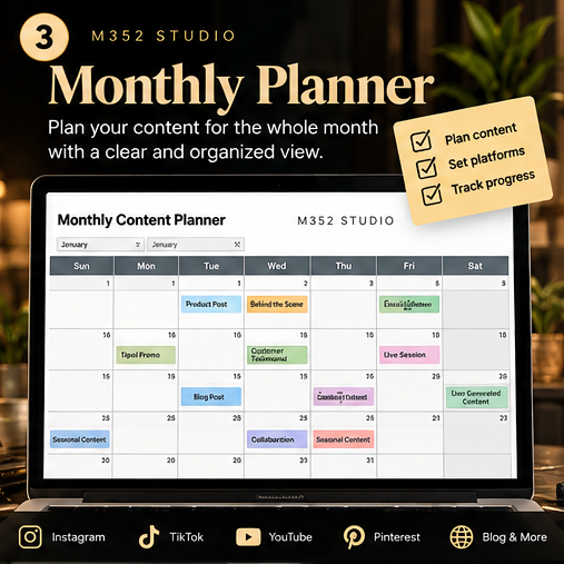 M352 Content Planner content ideas, content pillars, and campaign planning tools
