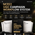 M352 UGC Campaign Workflow System cover showing the end-to-end UGC campaign workflow